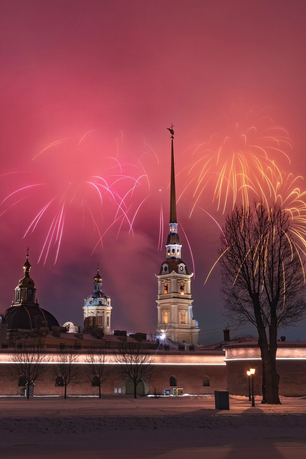Фотографии торжественного фейерверка у Петропаловской крепости  Санкт-Петербург, 27 января