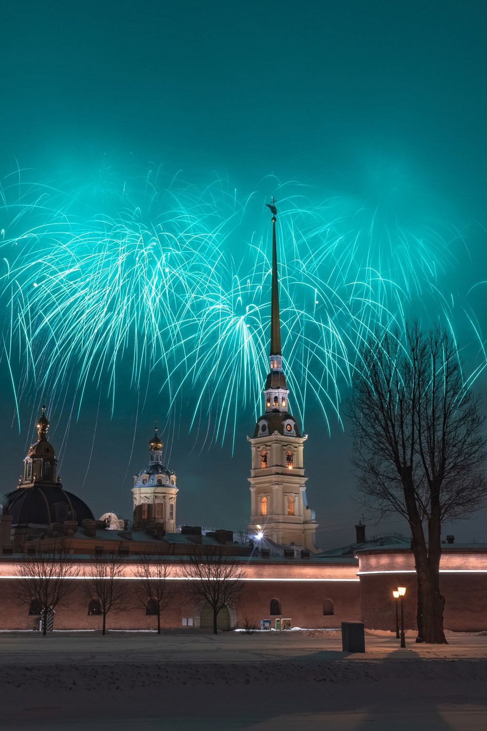Фотографии торжественного фейерверка у Петропаловской крепости  Санкт-Петербург, 27 января