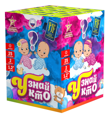 Дневной фейерверк  "Узнай кто" (мальчик, голубой дым)